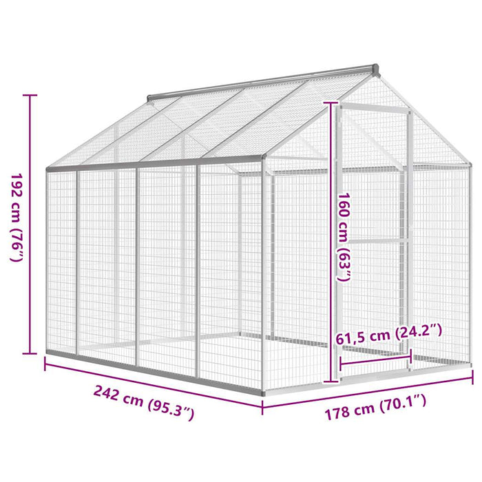 Coteț pentru păsări de exterior, aluminiu, 178 x 242 x 192 cm - WALTI WALTI