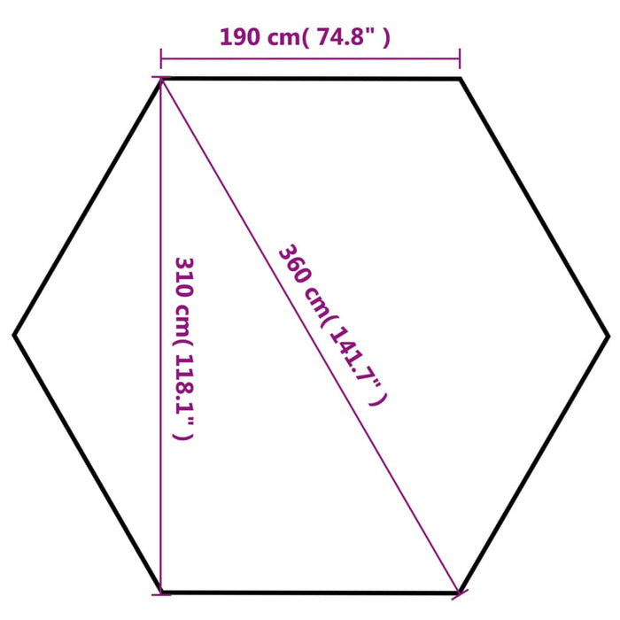 Marchiză pliabilă hexagonală, 6 pereți, alb crem, 3,6 x 3,1 m - WALTI WALTI