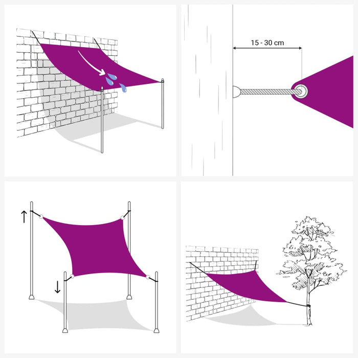 Parasolar pătrat din HDPE, 3,6 x 3,6 m, antracit - WALTI WALTI