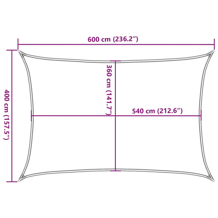 Parasolar din HDPE deptunghiular 4x6 m Crem WALTI