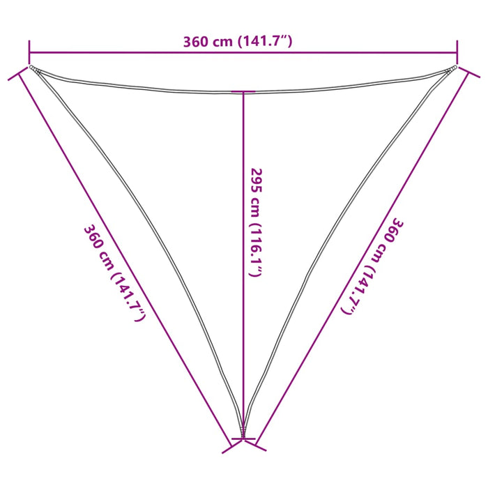 Pânză parasolar, crem, 3,6x3,6x3,6 m, HDPE, triunghiular - WALTI WALTI
