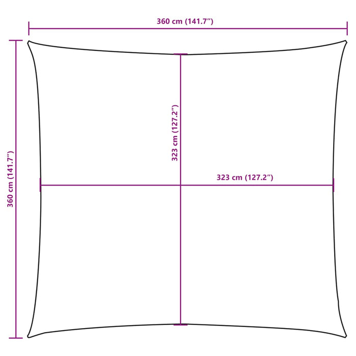 Parasolar din țesătură oxford, pătrat, 3,6 x 3,6 m, bej - WALTI WALTI