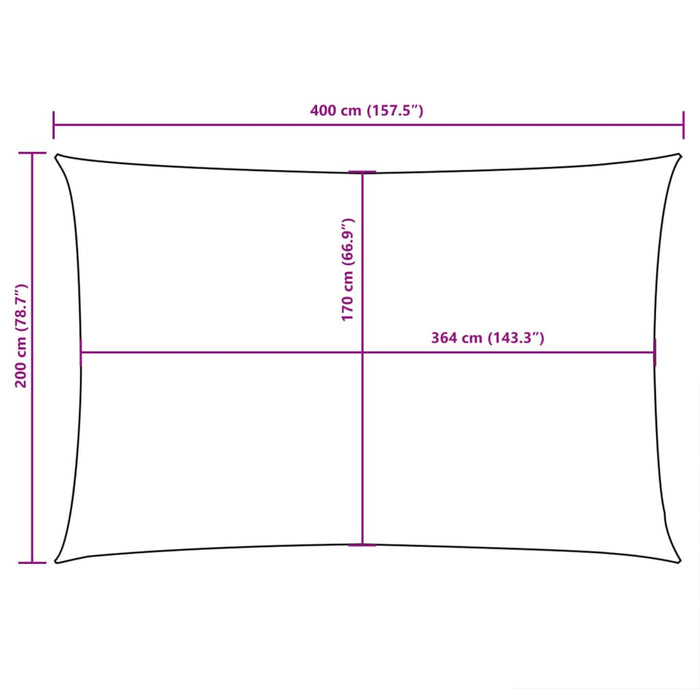 Parasolar din țesătură oxford, dreptunghiular, 2 x 4 m, crem - WALTI WALTI