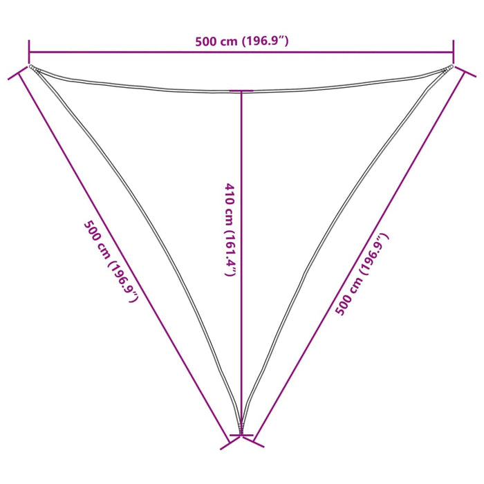 Parasolar din țesătură oxford, triunghiular, 5x5x5 m, antracit - WALTI WALTI