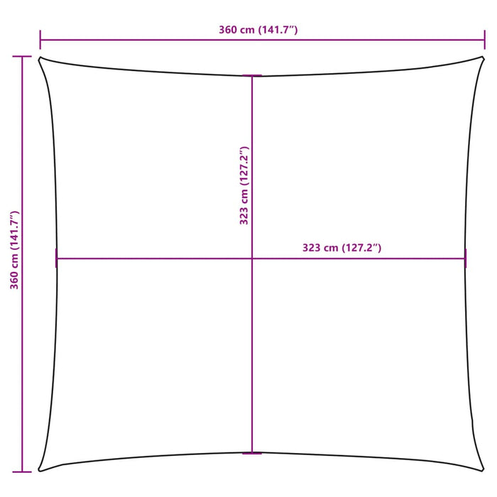 Parasolar din țesătură oxford, pătrat, 3,6 x 3,6 m, cărămiziu - WALTI WALTI