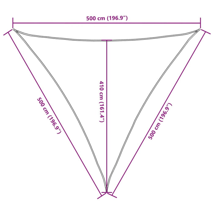 Parasolar din țesătură oxford, triunghiular, 5x5x5 m, cărămiziu - WALTI WALTI