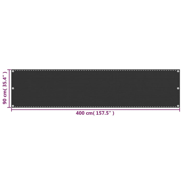 Prelată pentru balcon din HDPE, 90 x 400 cm, antracit - WALTI WALTI