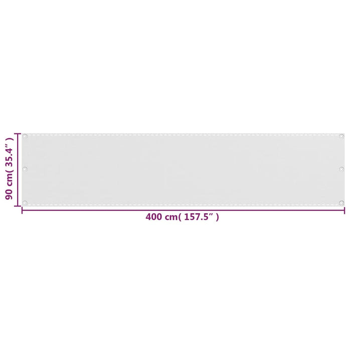 Prelată pentru balcon din HDPE, 90 x 400 cm, alb WALTI