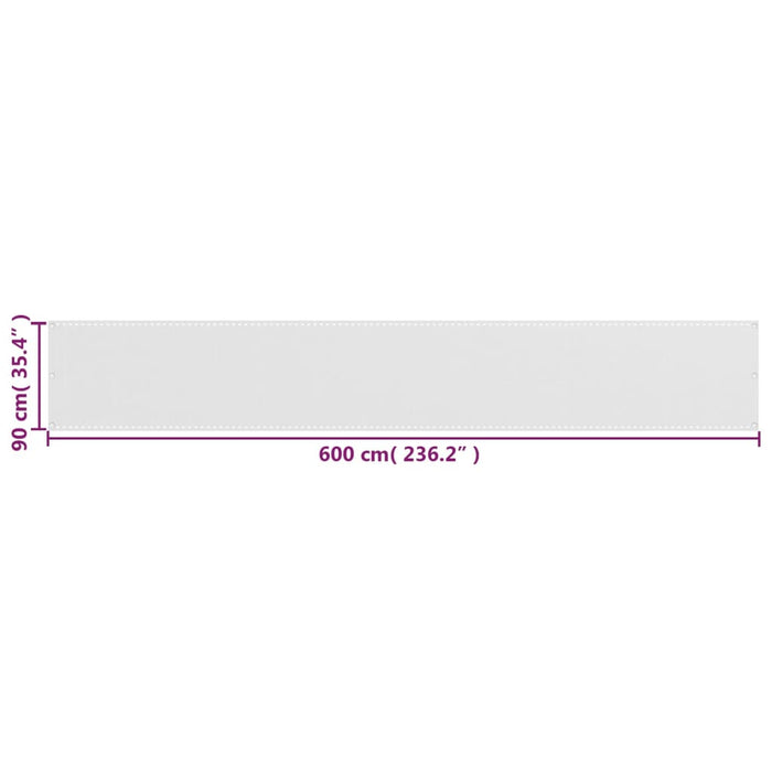 Prelată pentru balcon din HDPE, 90 x 600 cm, alb WALTI