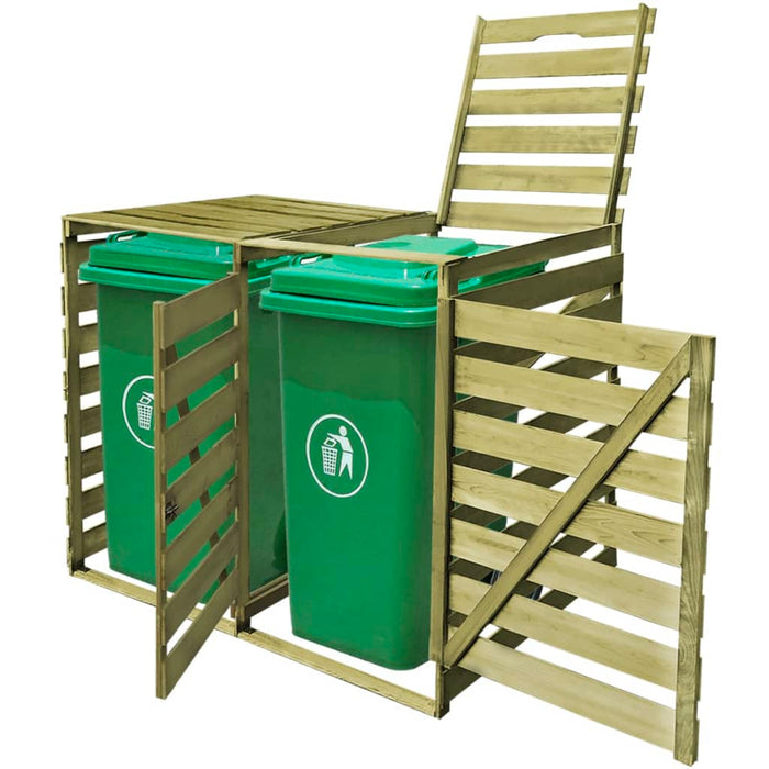 Magazie de pubele dublă, 240 L, lemn tratat - WALTI WALTI