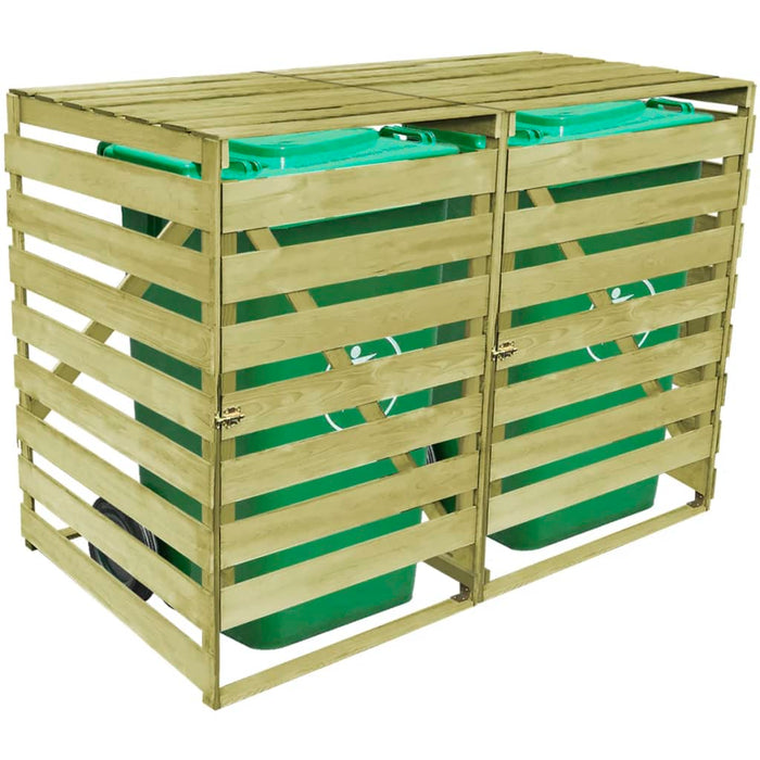 Magazie de pubele dublă, 240 L, lemn tratat - WALTI WALTI