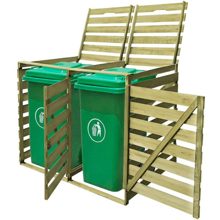 Magazie de pubele dublă, 240 L, lemn tratat - WALTI WALTI