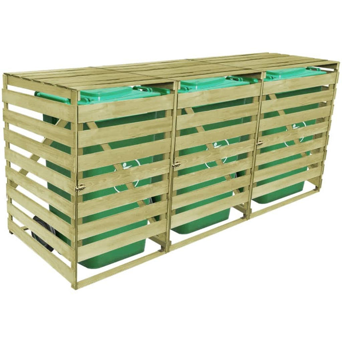 Magazie de pubele triplă, 240 L, lemn tratat - WALTI WALTI