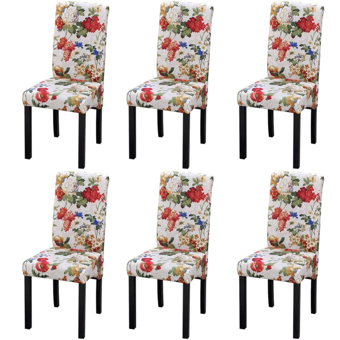 Scaune de bucătărie, 6 buc., multicolor, material textil - WALTI WALTI