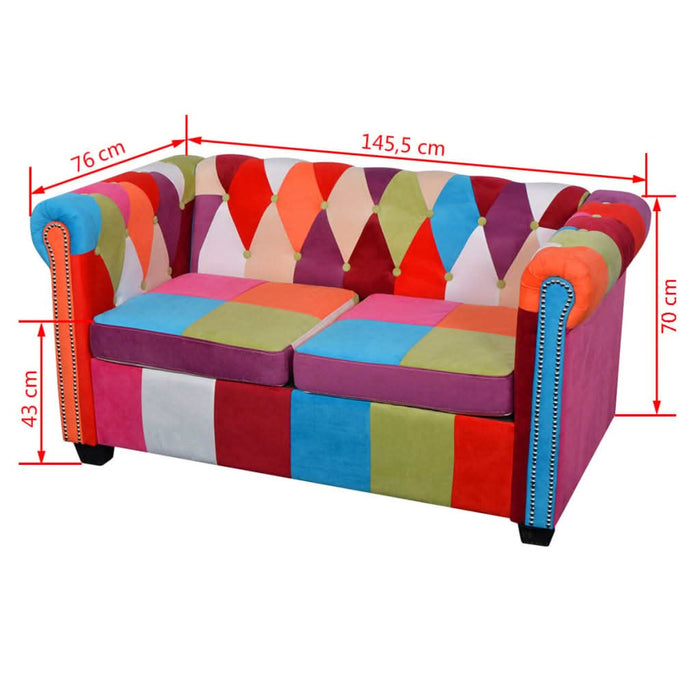 Canapea Chesterfield, cu 2 locuri, material textil - WALTI WALTI