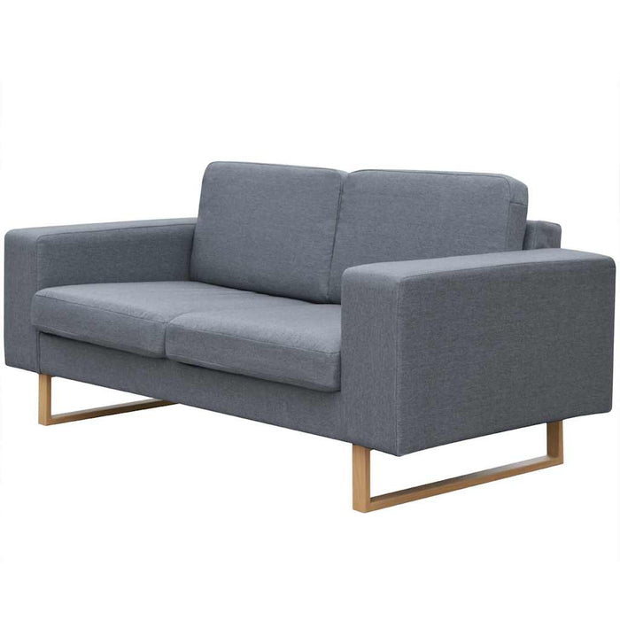 Canapea cu 2 locuri, gri deschis, material textil WALTI