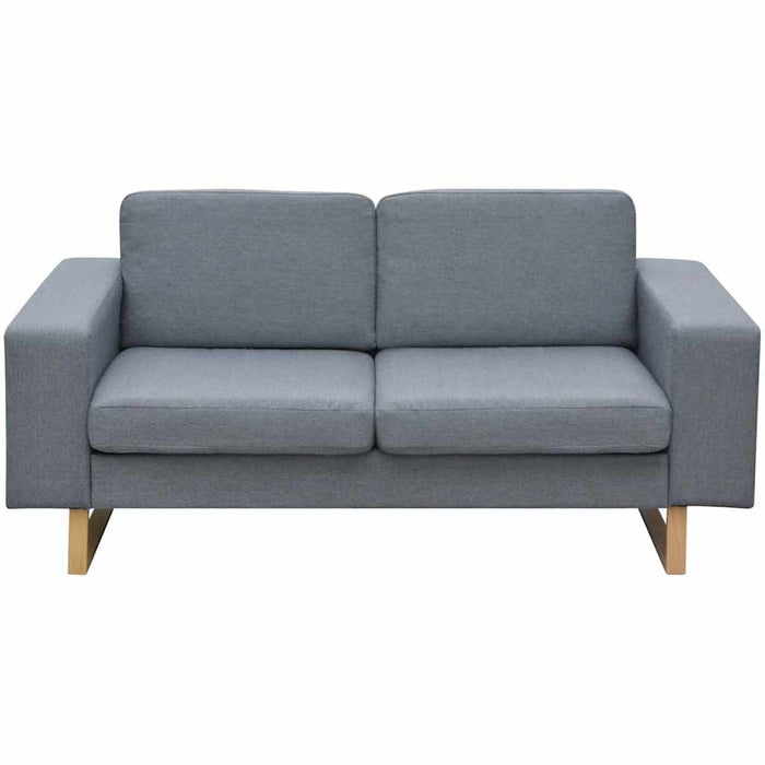 Canapea cu 2 locuri, gri deschis, material textil WALTI