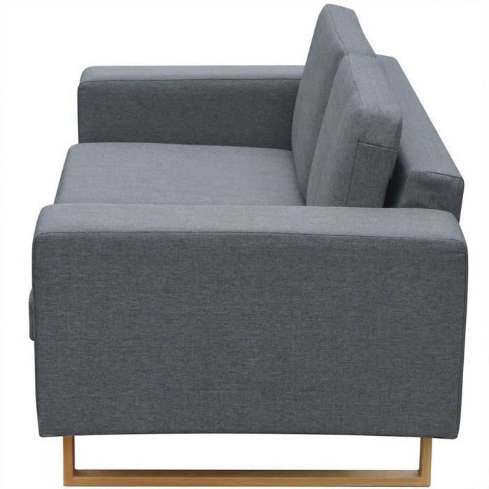 Canapea cu 2 locuri, gri deschis, material textil WALTI