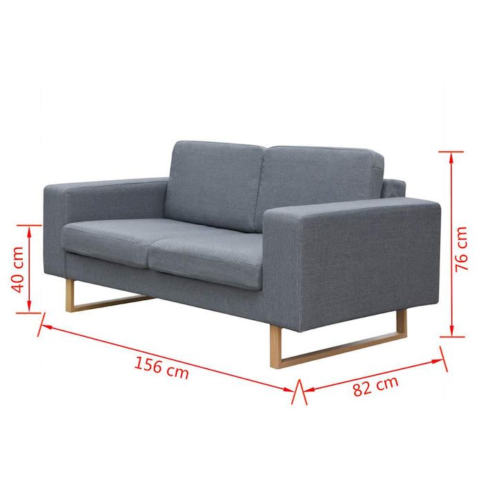 Canapea cu 2 locuri, gri deschis, material textil WALTI