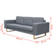 Canapea cu 3 locuri, gri deschis, material textil - WALTI WALTI