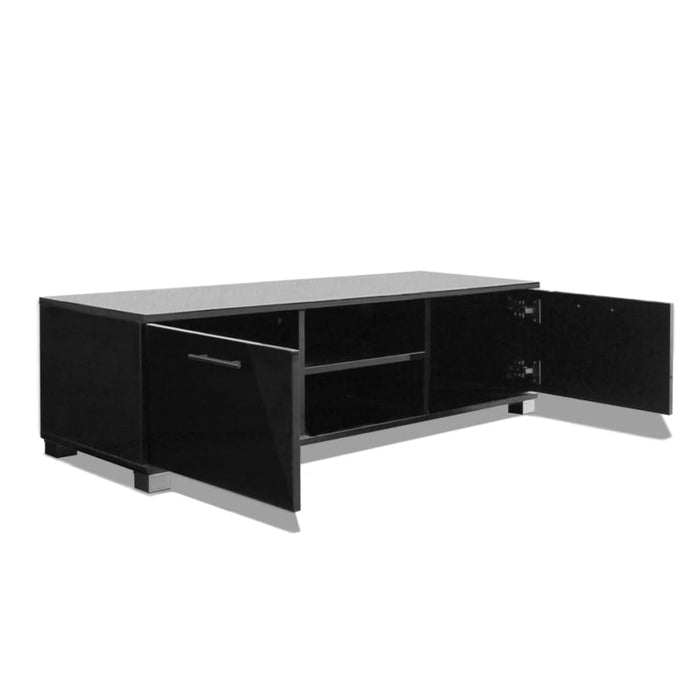 Dulap TV, negru extralucios, 120 x 40,5 x 35 cm WALTI