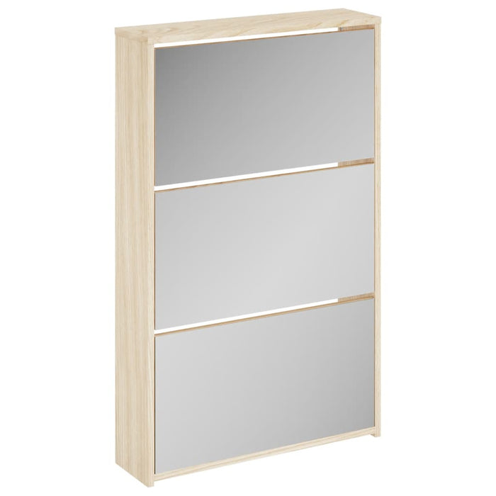 Pantofar cu oglindă și 3 niveluri, stejar, 63 x 17 x 102,5 cm - WALTI WALTI