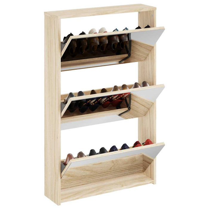 Pantofar cu oglindă și 3 niveluri, stejar, 63 x 17 x 102,5 cm - WALTI WALTI