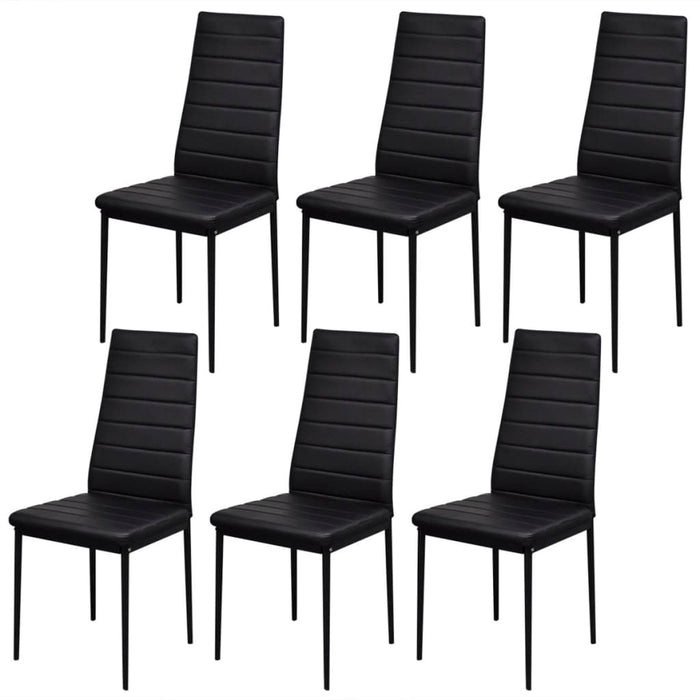 Set masă și scaune de bucătărie 7 piese, negru - WALTI WALTI