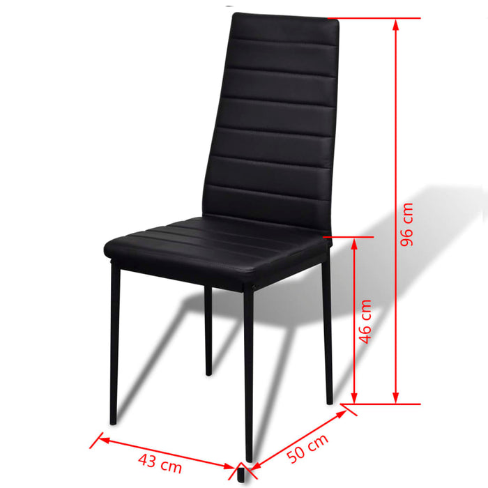 Set masă și scaune de bucătărie 7 piese, negru - WALTI WALTI