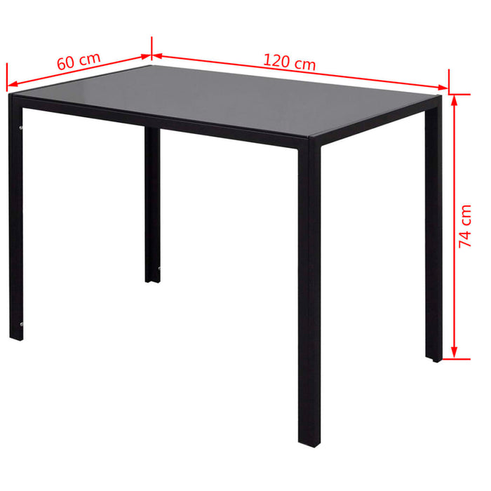 Set masă și scaune de bucătărie 7 piese, negru - WALTI WALTI