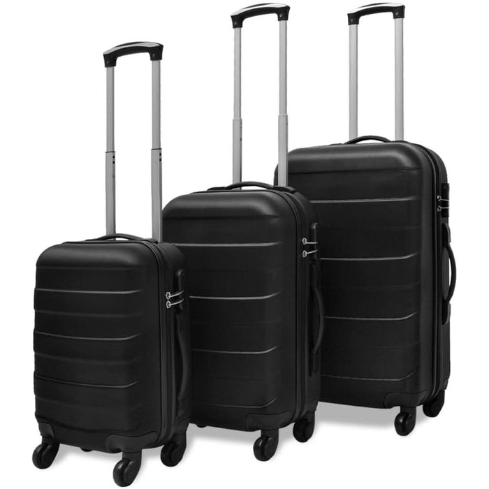 Set valize rigide, negru, 3 buc., 45,5/55/66 cm - WALTI WALTI