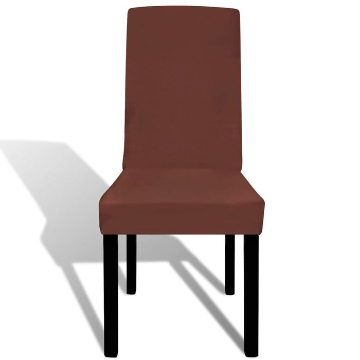 Huse de scaun elastice drepte, 6 buc., maro - WALTI WALTI