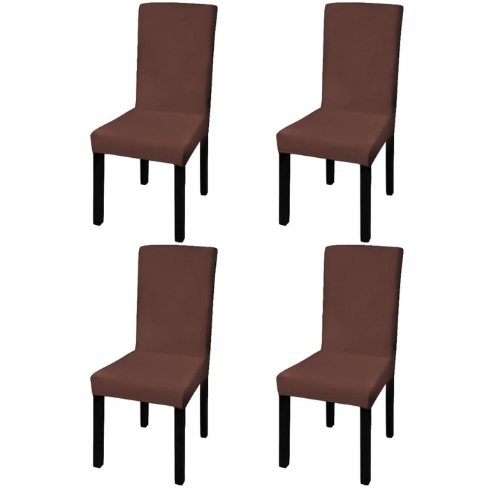 Huse de scaun elastice drepte, 4 buc., maro - WALTI WALTI