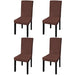 Huse de scaun elastice drepte, 4 buc., maro - WALTI WALTI