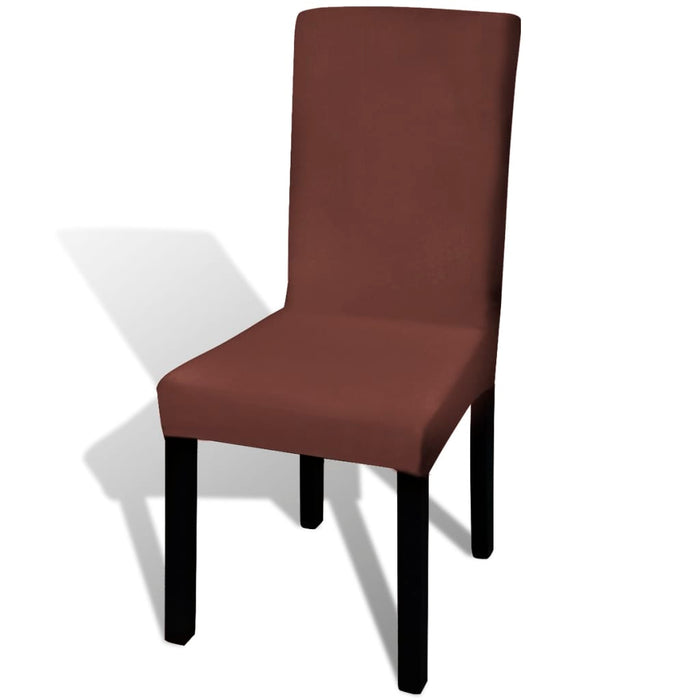 Huse de scaun elastice drepte, 4 buc., maro - WALTI WALTI
