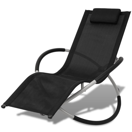Șezlong de plajă geometric, negru și gri, oțel - WALTI WALTI