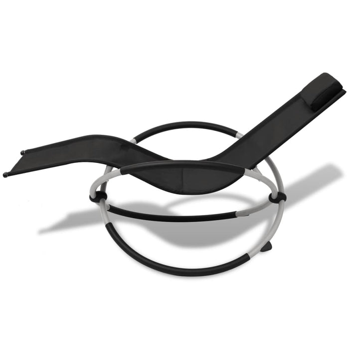 Șezlong de plajă geometric, negru și gri, oțel - WALTI WALTI