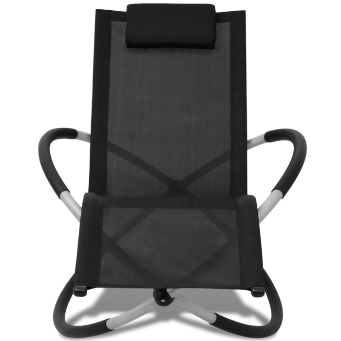 Șezlong de plajă geometric, negru și gri, oțel - WALTI WALTI