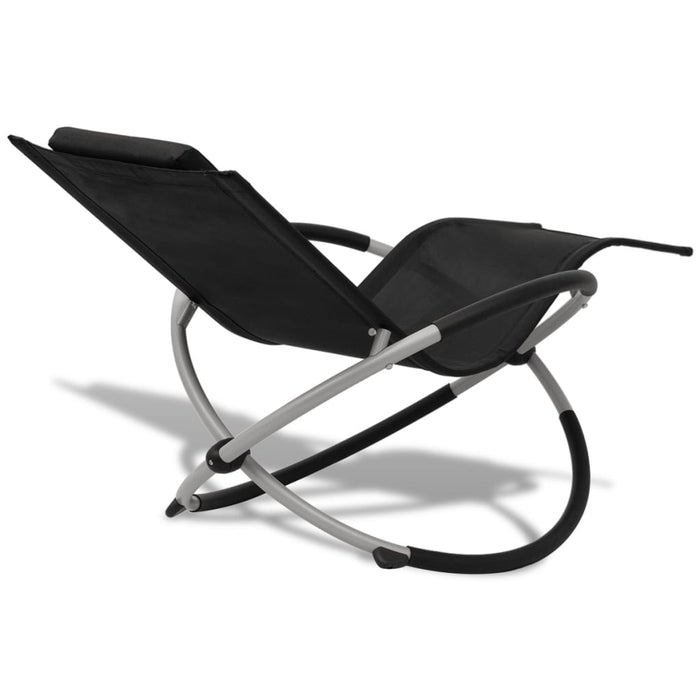 Șezlong de plajă geometric, negru și gri, oțel - WALTI WALTI