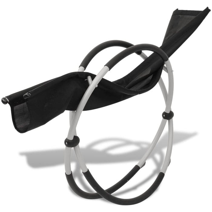 Șezlong de plajă geometric, negru și gri, oțel - WALTI WALTI