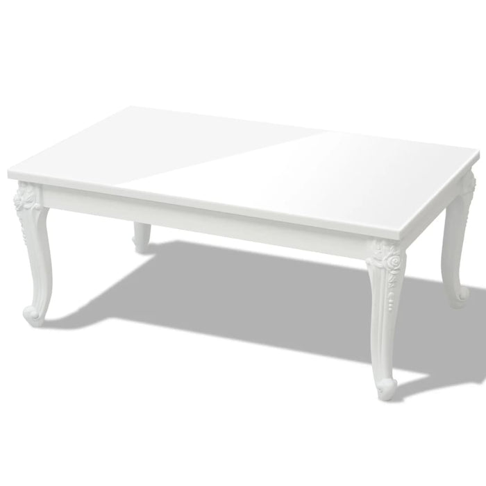 Măsuță de cafea din fibră de sticlă lucioasă 100x60x42 cm albă - WALTI WALTI