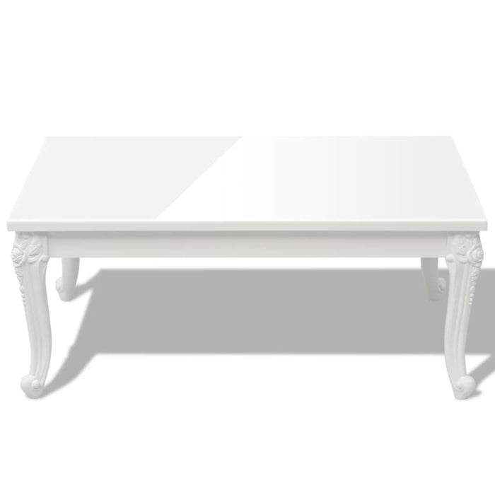 Măsuță de cafea din fibră de sticlă lucioasă 100x60x42 cm albă - WALTI WALTI