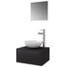 Set mobilier baie 4 piese cu chiuvetă și robinet incluse, Negru - WALTI WALTI