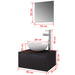 Set mobilier baie 4 piese cu chiuvetă și robinet incluse, Negru - WALTI WALTI