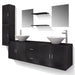 Set mobilier baie 11 piese, chiuvete și robinete incluse, negru - WALTI WALTI