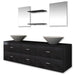Set mobilier de baie, 9 piese, cu chiuvetă și robinet, negru - WALTI WALTI