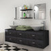 Set mobilier de baie, 9 piese, cu chiuvetă și robinet, negru - WALTI WALTI