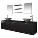 Set mobilier baie 10 piese, chiuvete și robinete incluse, negru - WALTI WALTI