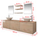 Set mobilier baie 10 piese cu chiuvete și robinete incluse, Bej - WALTI WALTI