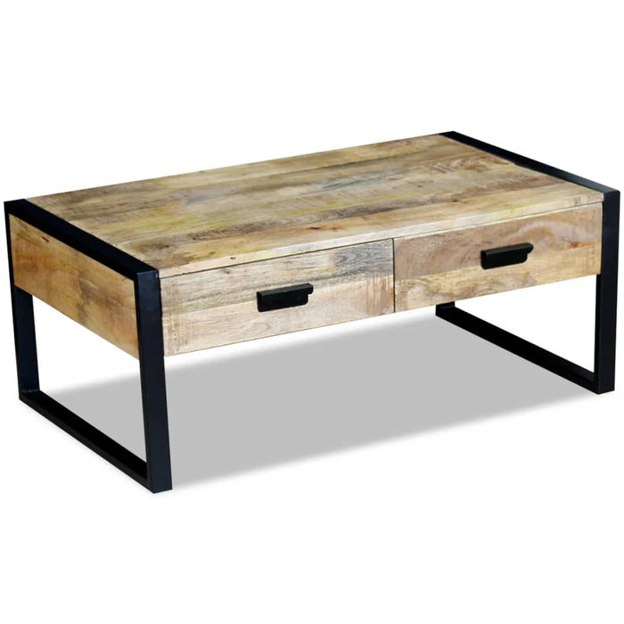 Masă cafea cu 2 sertare din lemn solid de mango, 100x60x40 cm - WALTI WALTI